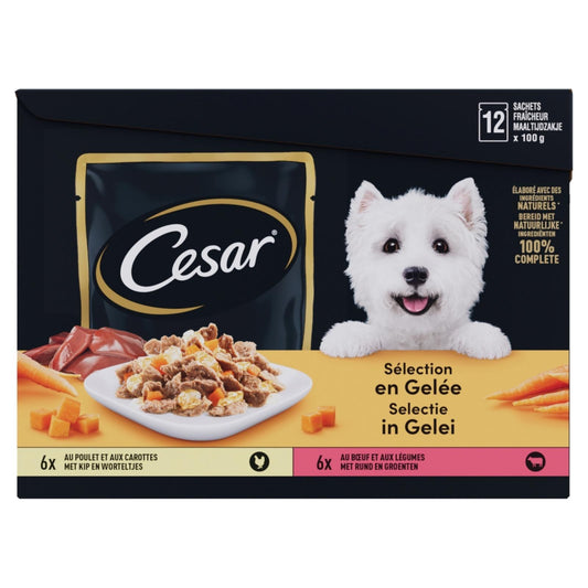 Cesar pouch adult gelei mp 12x100gr