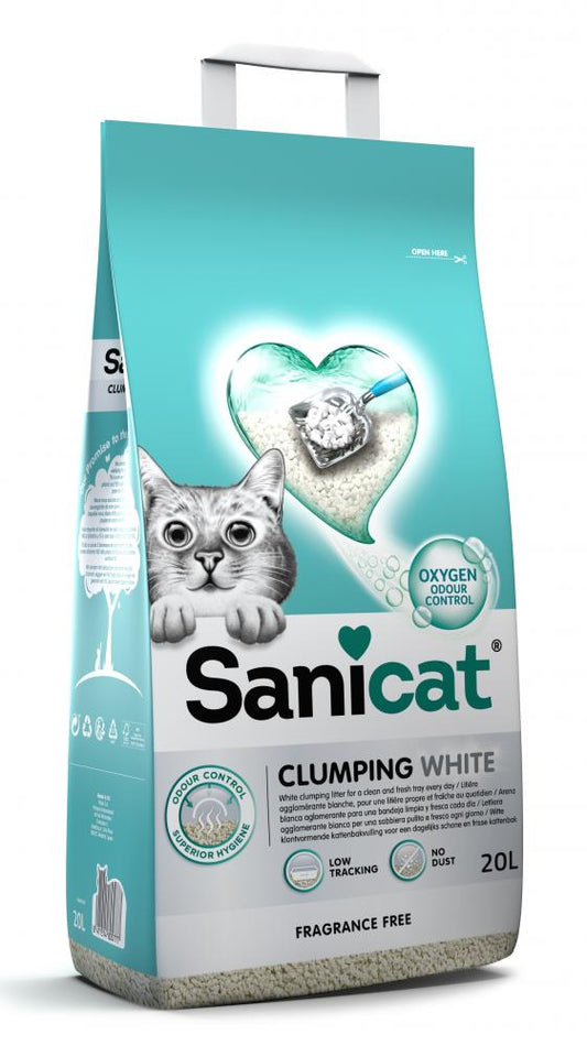 Sanicat clumping white unscented 20ltr