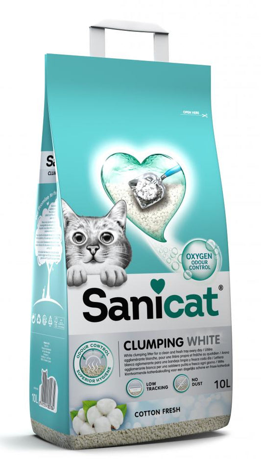 Sanicat clumping white cotton fresh 10ltr
