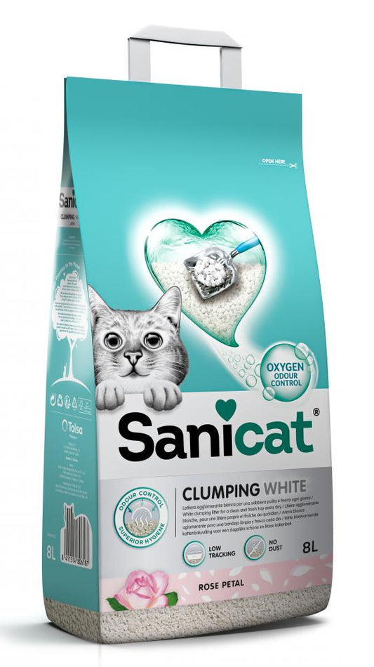 Sanicat clumping white rose petal 8ltr