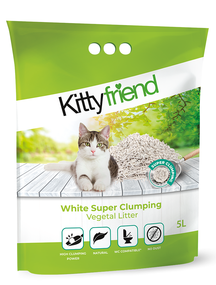 Kittyfriend vegetal white super clumping litter 5ltr