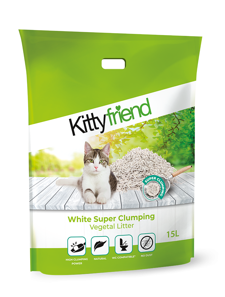 Kittyfriend vegetal white super clumping litter 15ltr