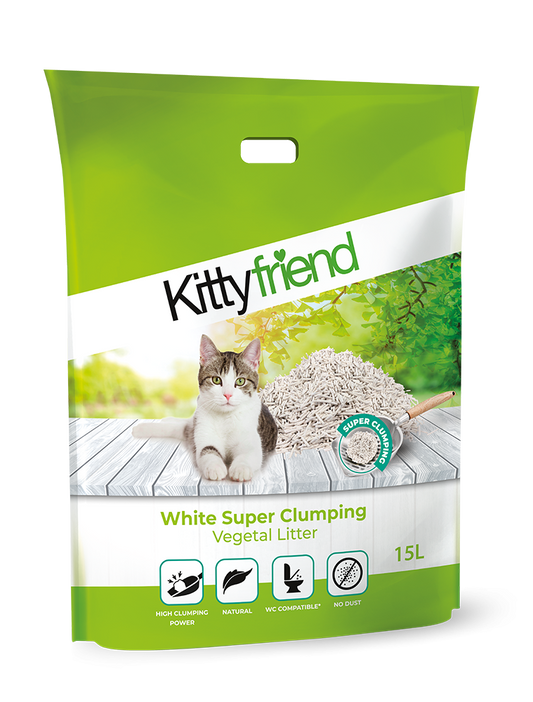 Kittyfriend vegetal white super clumping litter 15ltr