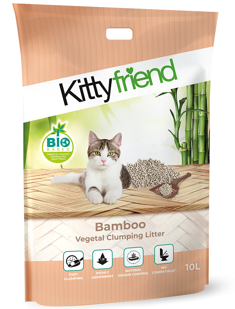 Kittyfriend vegetal bamboo clumping litter 10ltr