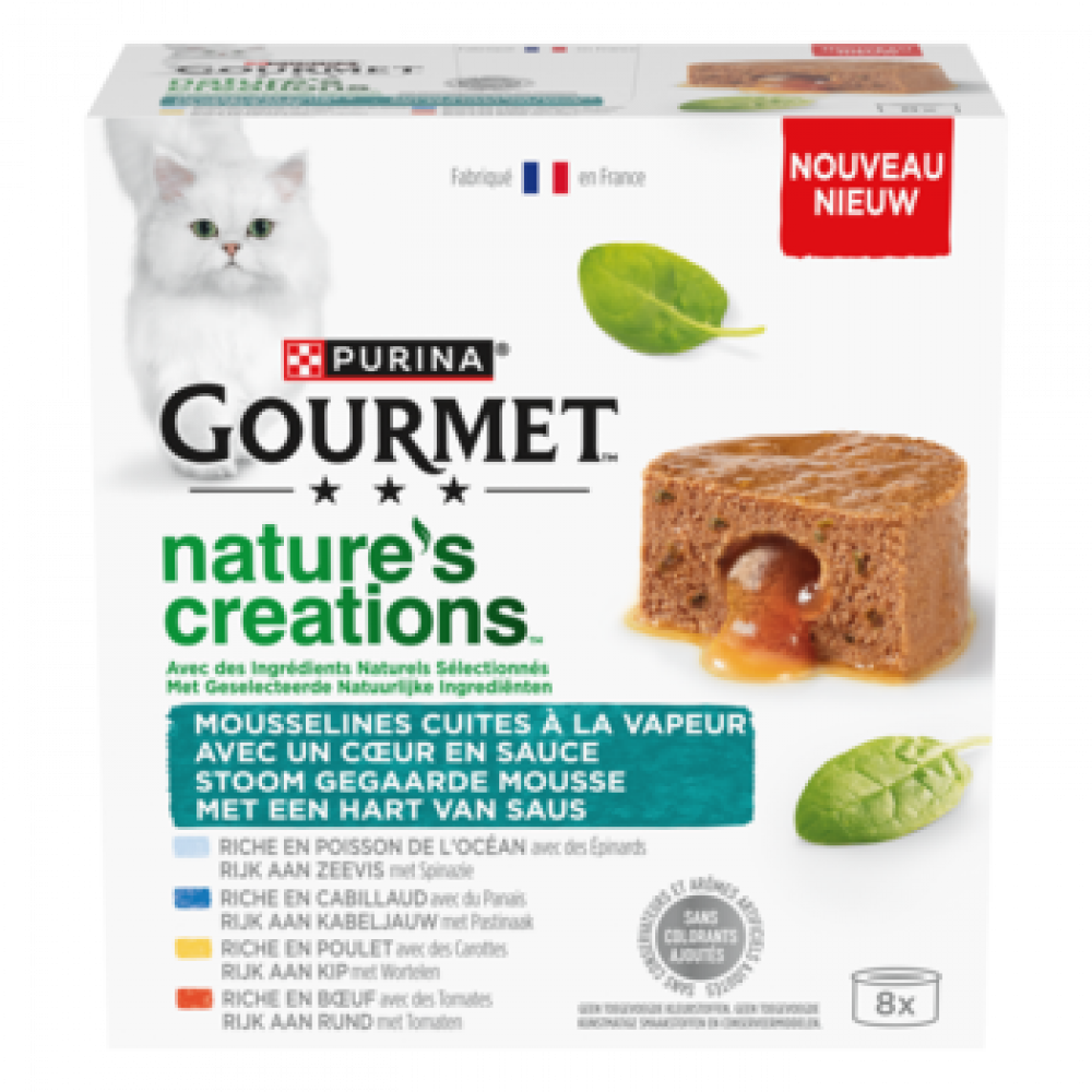 Gourmet Nature's Creations blik mousse met saus zeevis mp 8x85gr