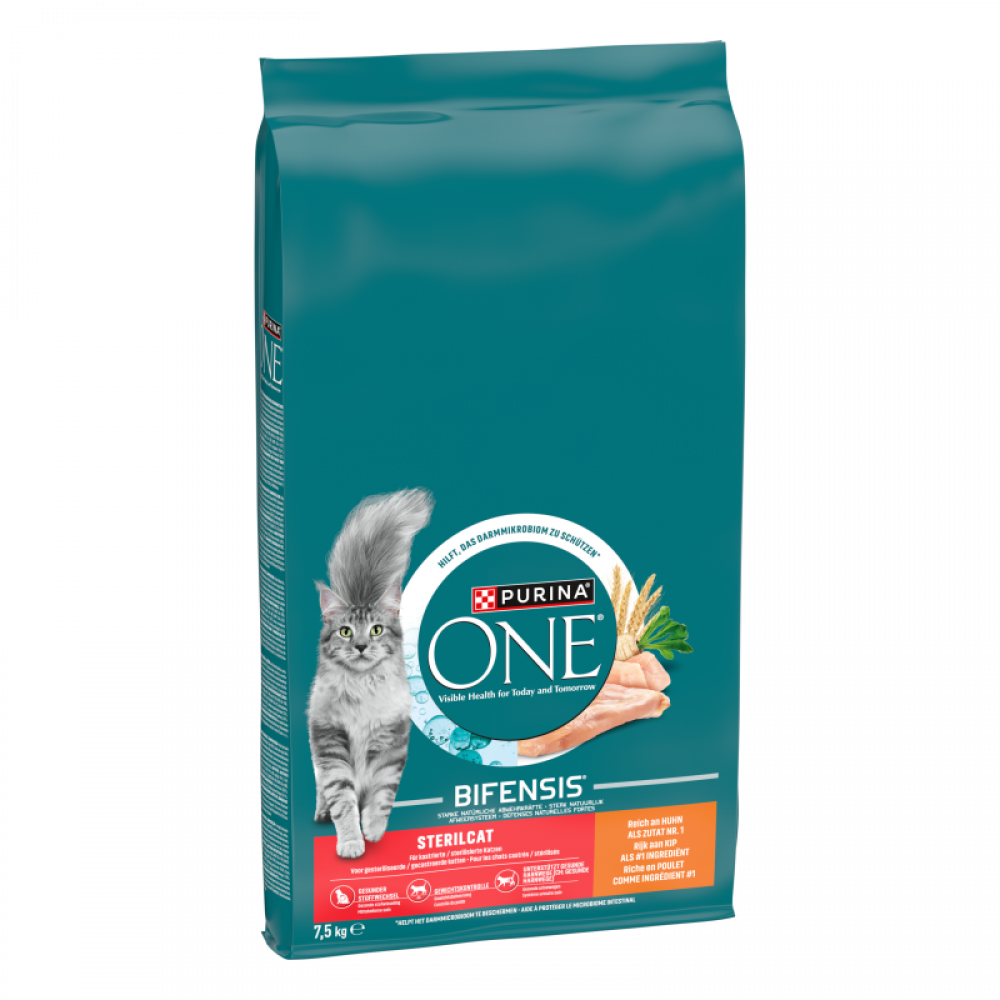 Purina One adult sterilcat kip&tarwe 7,5kg