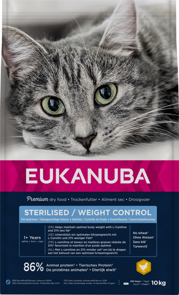 Eukanuba cat adult sterilised/weight control chicken 10kg