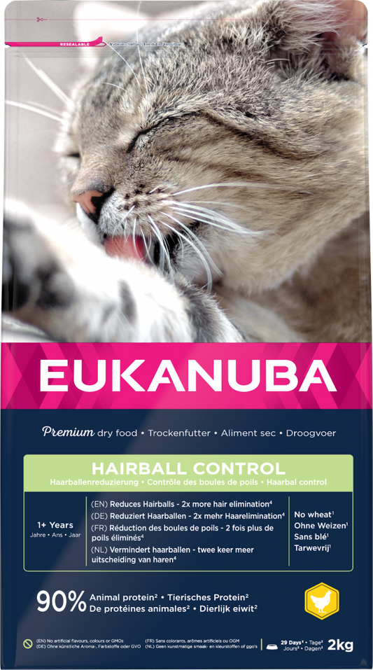 Eukanuba cat adult hairball control chicken 2kg