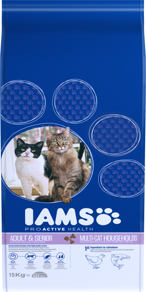Iams cat adult multi-cat chicken&salmon 15kg