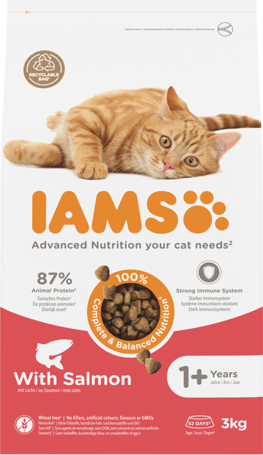 Iams cat adult salmon 3kg