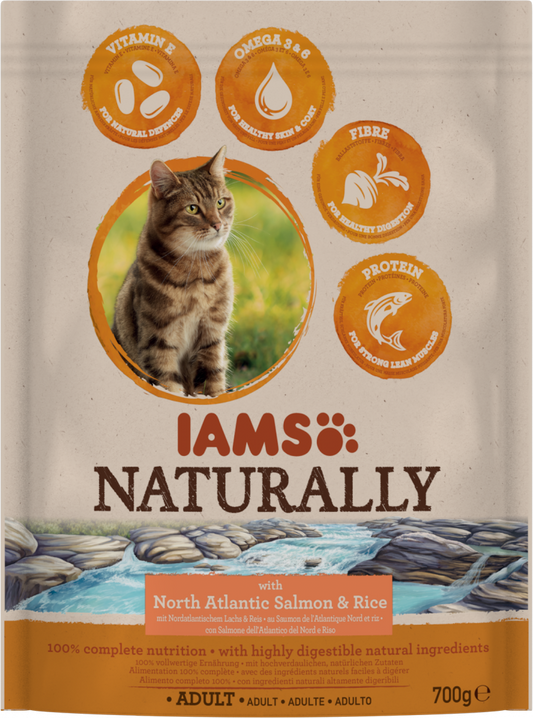Iams Naturally cat adult north atlantic salm&rice 700gr