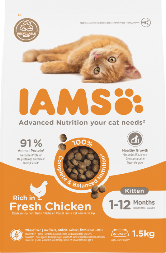 Iams cat kitten/junior chicken 1,5kg