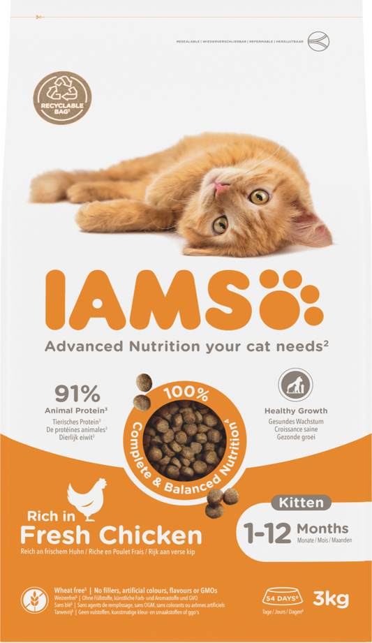 Iams cat kitten/junior chicken 3kg