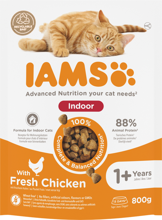Iams cat adult indoor chicken 800gr