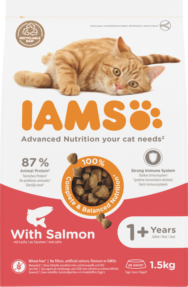 Iams cat adult salmon 1,5kg