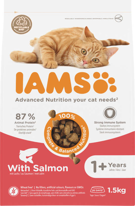 Iams cat adult salmon 1,5kg