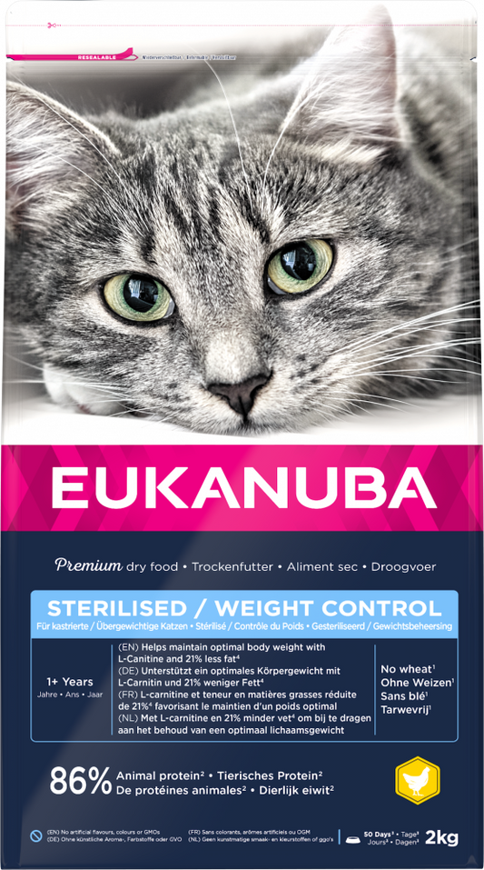 Eukanuba cat adult sterilised/weight control chicken 2kg