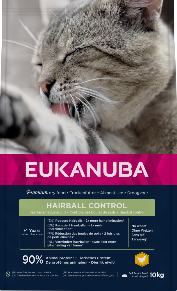Eukanuba cat adult hairball control chicken 10kg