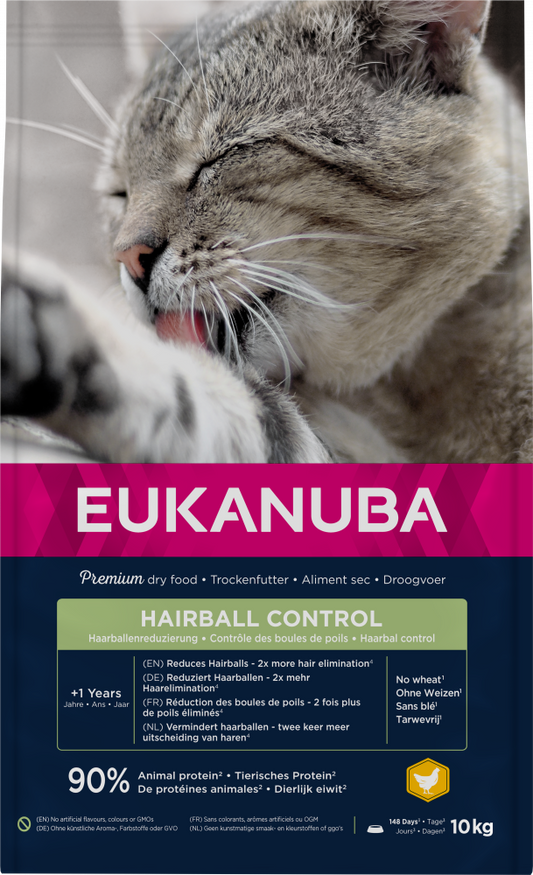 Eukanuba cat adult hairball control chicken 10kg