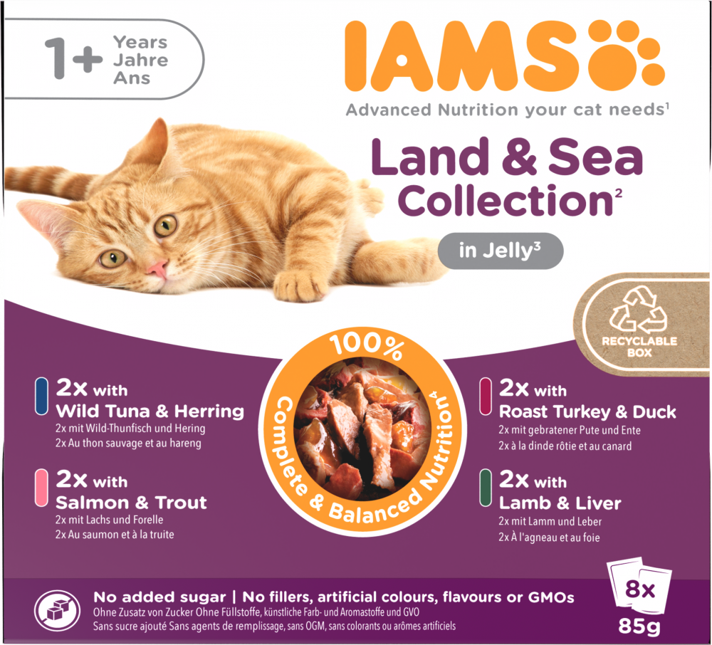 Iams Delights pouch adult land&sea jelly mp 8x85gr