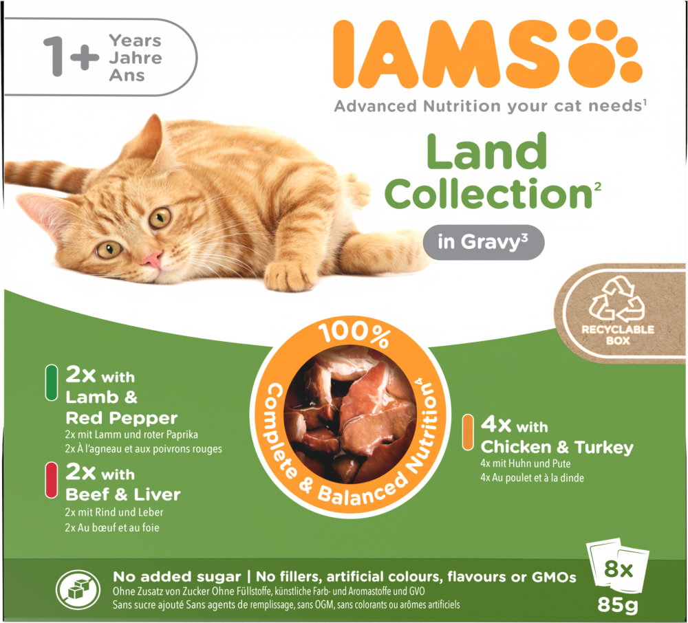 Iams Delights pouch adult land gravy mp 8x85gr