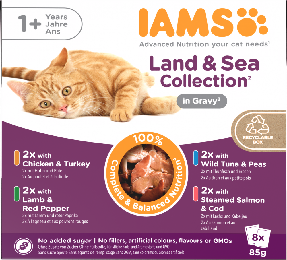 Iams Delights pouch adult land&sea gravy mp 8x85gr
