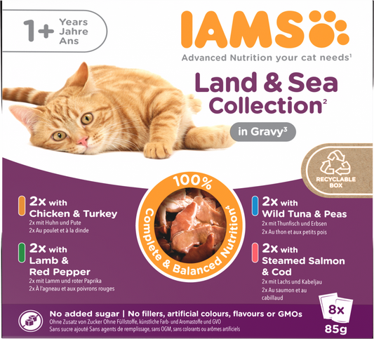 Iams Delights pouch adult land&sea gravy mp 8x85gr