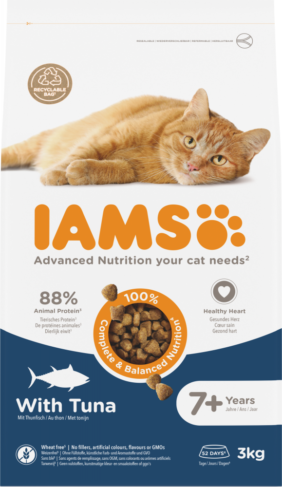 Iams cat senior 7+ tuna 3kg