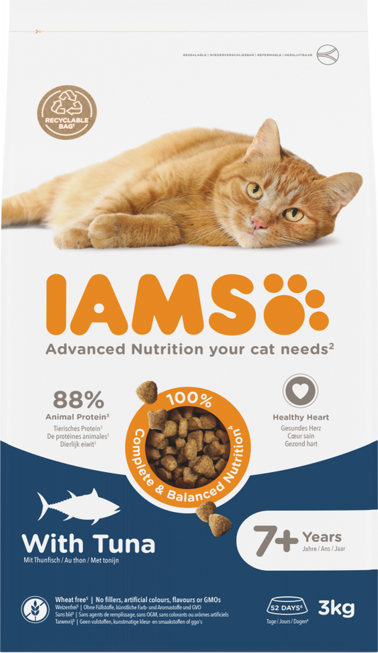 Iams cat senior 7+ tuna 3kg