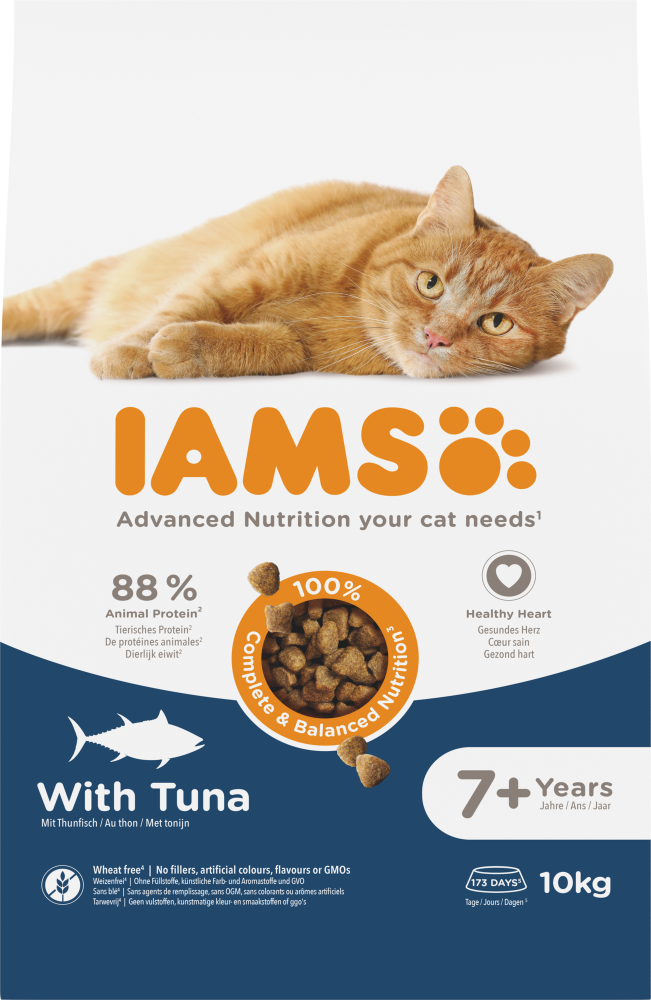 Iams cat senior 7+ tuna 10kg