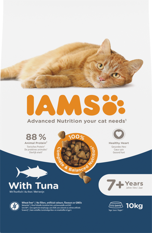 Iams cat senior 7+ tuna 10kg