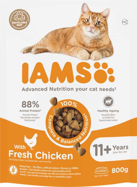 Iams cat senior 11+ chicken 800gr