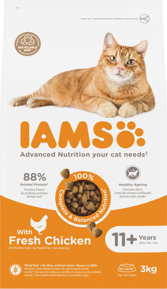 Iams cat senior 11+ chicken 3kg