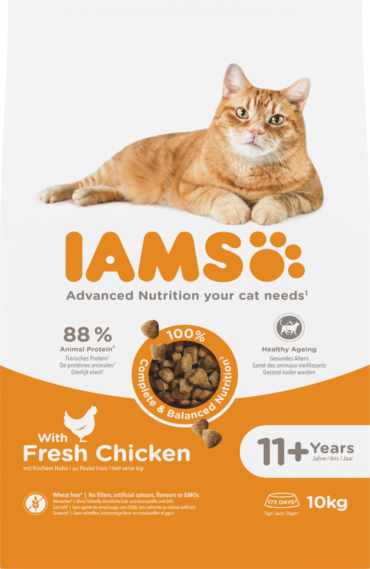 Iams cat senior 11+ chicken 10kg