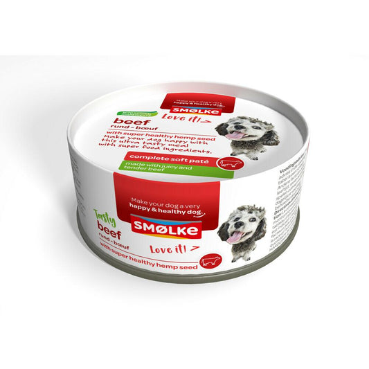 Smølke hond soft paté beef 125gr