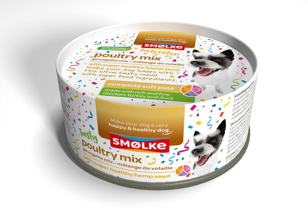 Smølke hond soft paté party edition (poultry mix) 125gr