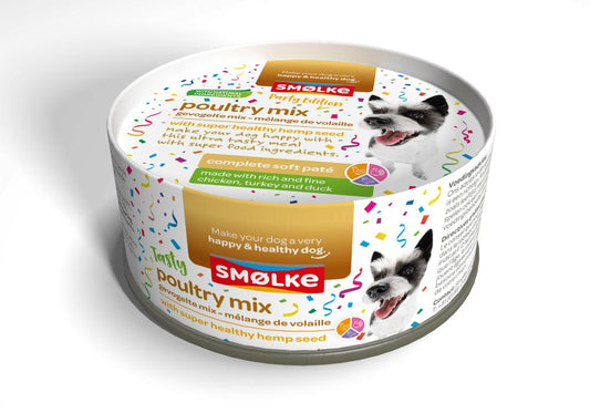 Smølke hond soft paté party edition (poultry mix) 125gr