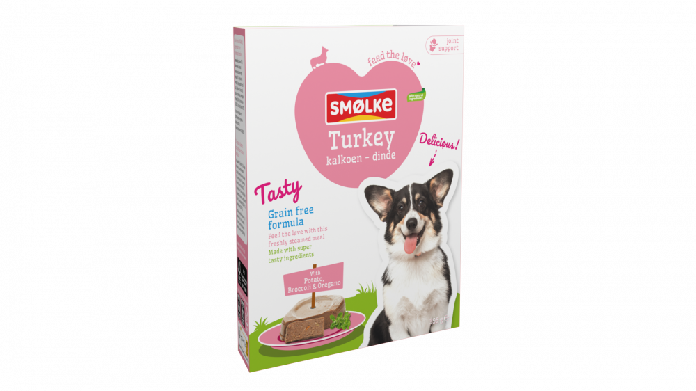 Smølke hond vers gestoomd turkey 395gr