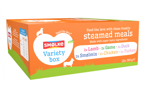 Smølke hond vers gestoomd mp variety box 12x395gr