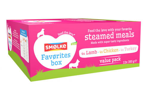 Smølke hond vers gestoomd mp favørites box 12x395gr