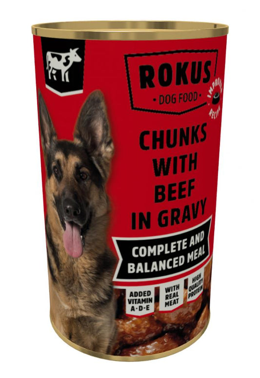 Rokus chunks dog adult beef 1240gr