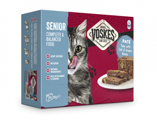 Voskes paté senior tonijn&kabeljauw&sperziebonen 8x85gr