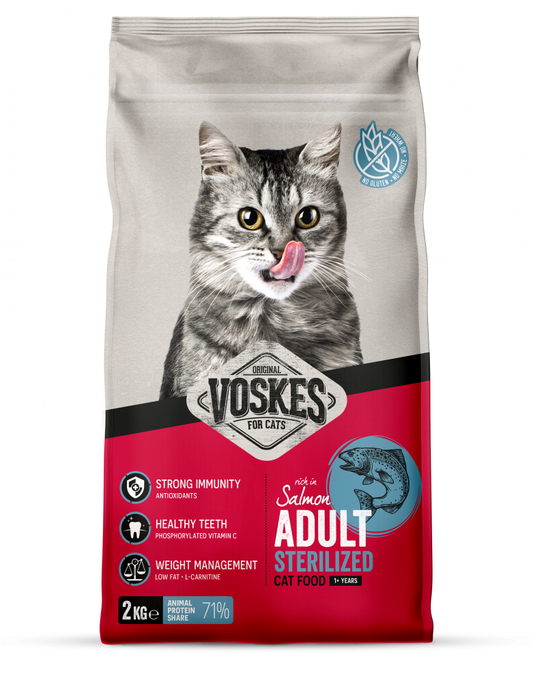 Voskes brok adult sterilized zalm 2kg