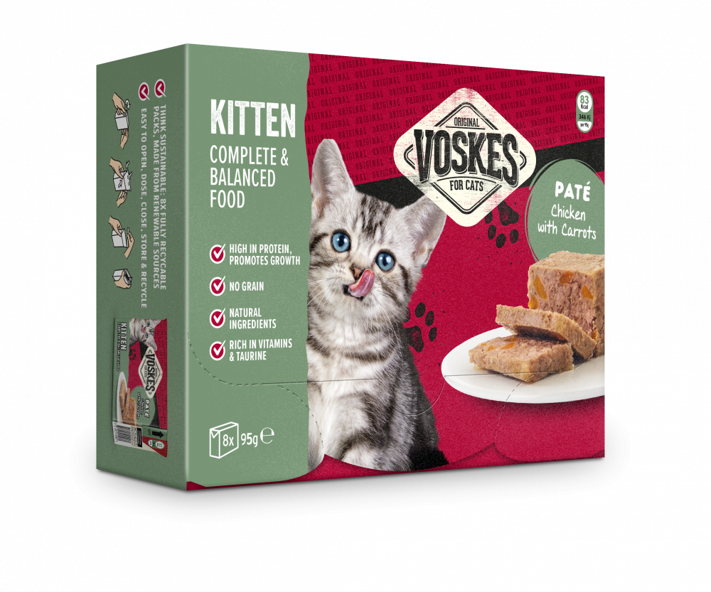 Voskes paté kitten kip&wortelen 8x95gr