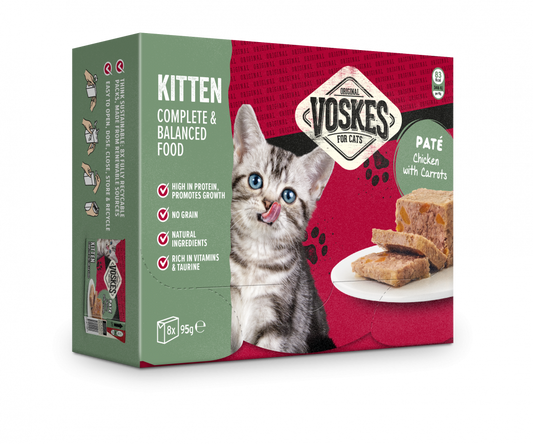 Voskes paté kitten kip&wortelen 8x95gr