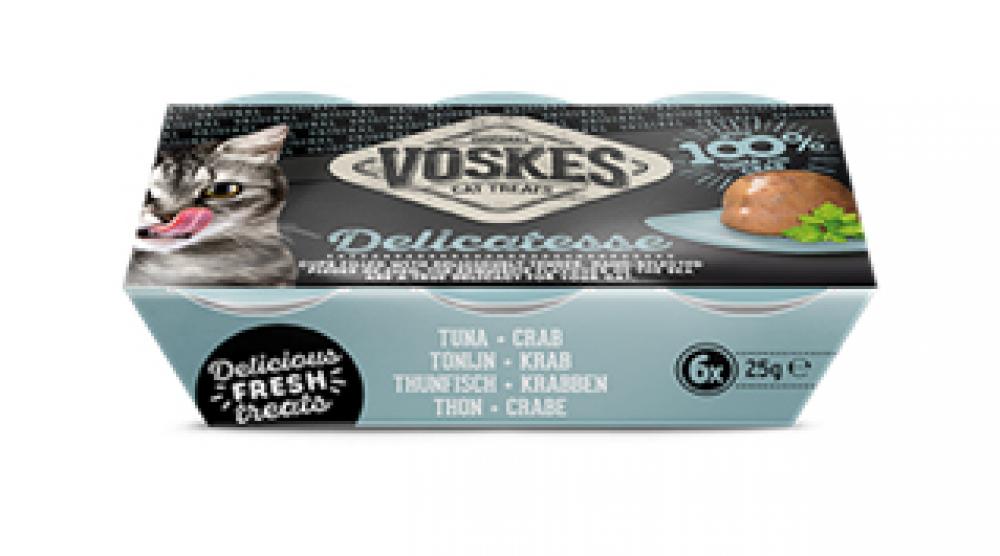 Voskes jelly cups tonijn&krab 6x25gr