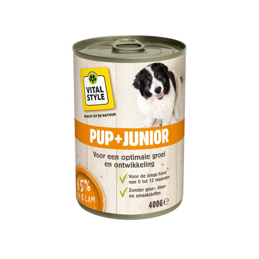 VITALstyle hond blik pup/junior 400gr