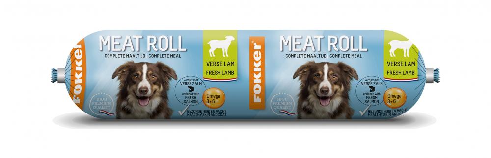 Fokker dog meat roll lam met zalm 350gr