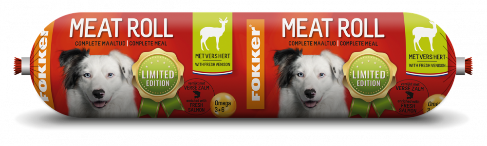 Fokker dog meat roll hert met zalm 800gr