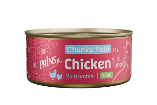 Prins Wet Food Cat chunky paté kip&kalkoen 70gr